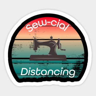 Sew-cial Distancing in Quarantine with a Sewing Machine Sticker